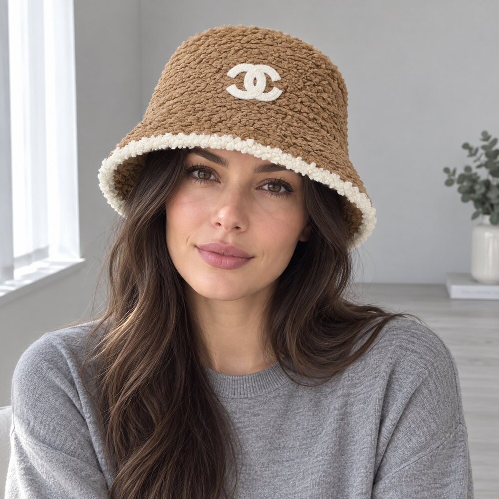 CHANEL Brown Shearling Bucket Hat - Picture 2 of 6